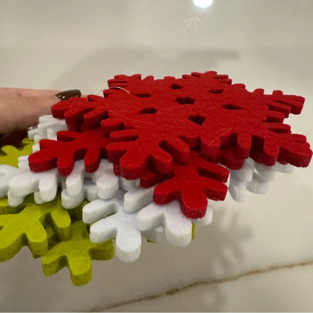 6-Pack Crate & Barrel Felt Snowflake Coasters